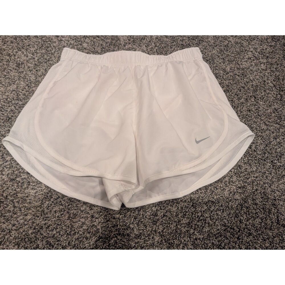 Nike Tempo Dri-FIT Running Shorts Women’s Small White Mesh Side Brief Lined